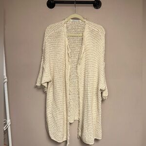 Bershka-KNITWEAR Crème Wool/Cotton Long Sweater